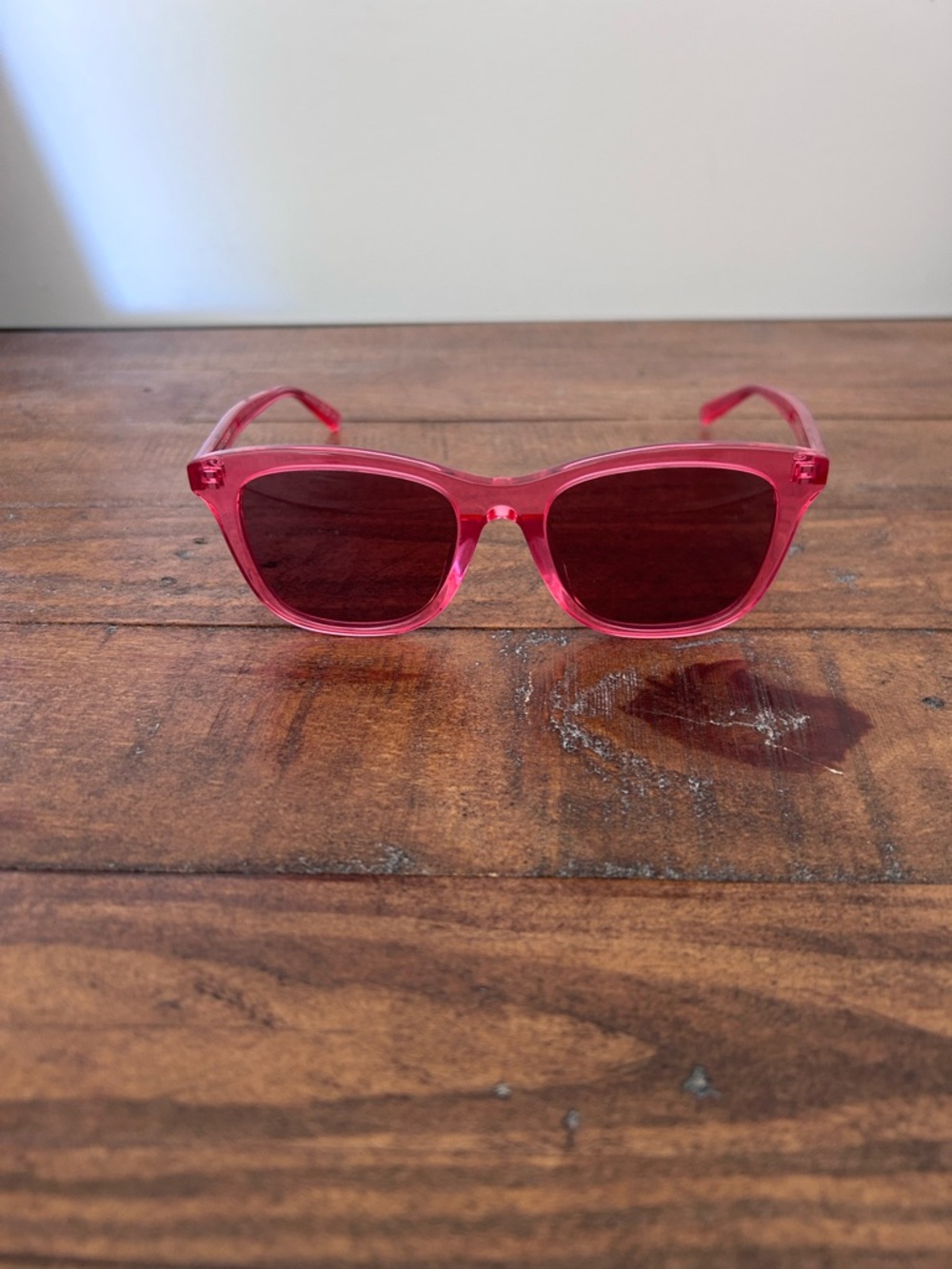 Saint Laurent 53mm Pink Classic Wayfarer Acetate Frame Sunglasses w/Black Case.